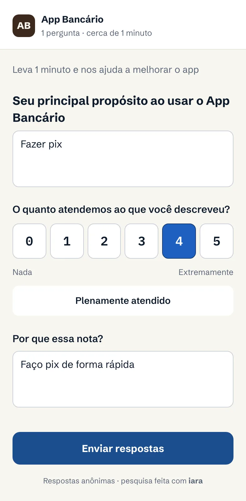 Pesquisa no celular do cliente: o propósito, a nota de 0 a 5 e o porquê